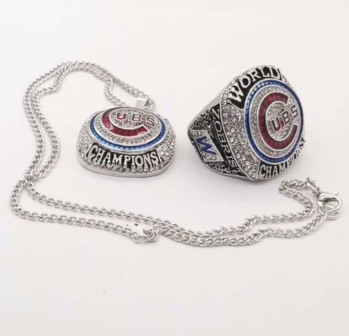 Presale 2016 Chicago Cubs World Series Championship Ring ZOBRIST w Necklace