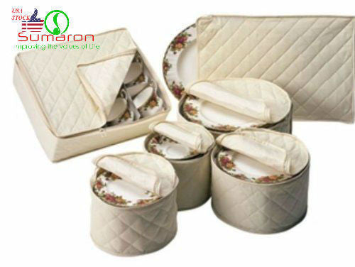 Quilted 6 Cases Set Cabinet Dishes Dinnerware Containers Storages China Storage