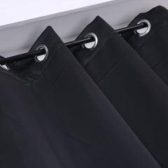 New Window Panel Curtain Blackout Thermal 52" x 63" Solid Machine Washable Black