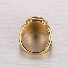 1973 Tigers Head Party Rings  Meaeguet Men's Rock Punk Ring Gold Color