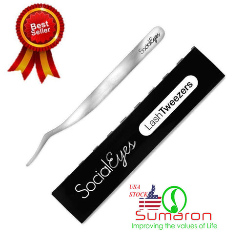 SocialEyes False Eyelashes Eye Lash Applicator Clip Tool Tweezer StainlessSteel