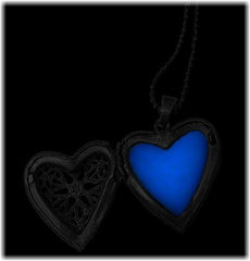 Unique Magical Fairy Glow in the Dark Pendant Locket Heart Luminous Necklace