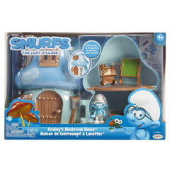 Smurfs The Lost Village Mushroom House Playset with Brainy Smurf Figure Freeship