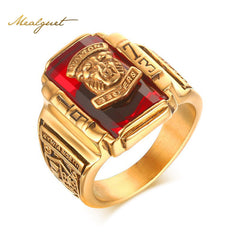 1973 Tigers Head Party Rings  Meaeguet Men's Rock Punk Ring Gold Color